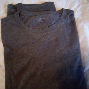 Covington Gray Heavy Cotton Crewneck S/S T Shirt left breast pocket XL like new